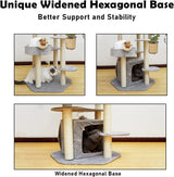 52'' Cat Tree Cat Tower with Scratching Post/Condo/Perch/Platform,Tall Cat Tree for Large Cats and Kitties, Cat Tree House for Indoor Cats